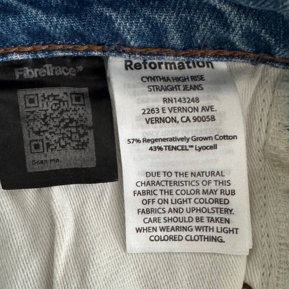Reformation - Cynthia High Rise Straight Jeans (Size 29) - Picture 6 of 10